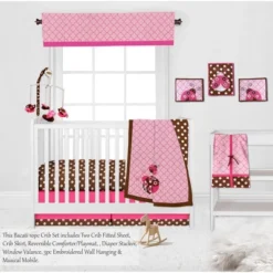 Bacati - Ladybugs Pink Chocolate 10 Pc Crib Bedding Set With 2 Crib Fitted Sheets -Children's Toys GUEST 027f3939 c5b9 4f9d a8b3 440563d4a7a2