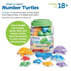 Learning Resources Number Turtles Set, Counting, Color & Sorting Toy, 15 Pieces, Ages 2+ -Children's Toys GUEST 09316ccf cf22 49c4 9558 002b62aca433