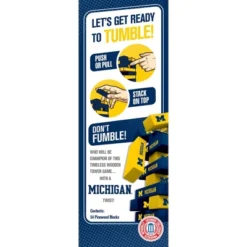 MasterPieces Real Wood Block Tumble Towers - NCAA Michigan Wolverines -Children's Toys GUEST 09cfb7d9 6a0d 4844 b4c6 97e41e0723ee
