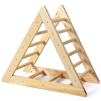 Costway Wooden Climbing Pikler Triangle With Climbing Ladder For Toddler Step Training 2 Costway Wooden Climbing Pikler Triangle With Climbing Ladder For Toddler Step Training - Image 2