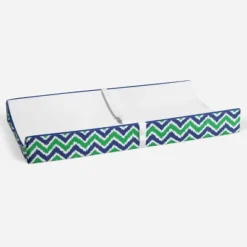 Bacati - MixNMatch Blue/Green White Changing Pad Cover -Children's Toys GUEST 2450e683 ee59 445c 8689 c53ff96c4ab4