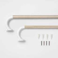 Children's Toys 27 Blackout Kids' Curtain Rod Natural Wood/White - Pillowfort™