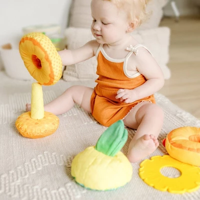Melissa & Doug Multi-Sensory Pineapple Soft Stacker Infant Toy 6 Melissa & Doug Multi-Sensory Pineapple Soft Stacker Infant Toy - Image 6