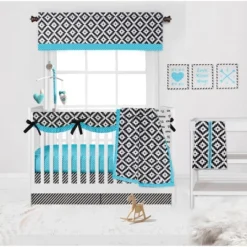 Bacati - Love Black/Turquoise Set Of 2 Small Side Crib Rail Guard Covers 6 Bacati - Love Black/Turquoise Set Of 2 Small Side Crib Rail Guard Covers -Children's Toys GUEST 2f2ba984 b42f 44b8 a670 c6de707d1690