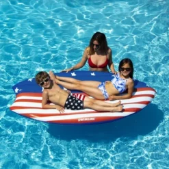 Swim Central 73" Americana Surfboard Shaped Inflatable Swimming Pool Lounge Float -Children's Toys GUEST 30321507 b098 492c abf0 c30d36d69509