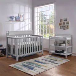 Suite Bebe Hayes 4-in-1 Convertible Crib - Gray/Weathered Granite -Children's Toys GUEST 3128316c d63e 40d8 bb27 fb9268005031