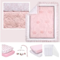 The Peanutshell Arianna Crib Bedding Set, Pink Floral, 4pc To 12 Pc, For Girls -Children's Toys GUEST 422c9452 c0f2 444f a96a 2ae5428f04b5