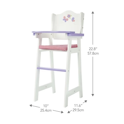 Olivia's Little World Little Princess Kids Baby Doll High Chair, Purple 2 Olivia's Little World Little Princess Kids Baby Doll High Chair, Purple - Image 2