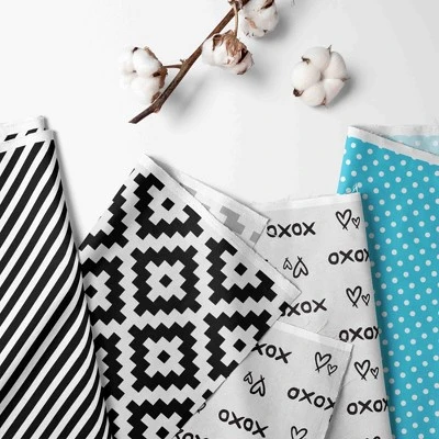 Bacati - Love Black/Turquoise Set Of 2 Small Side Crib Rail Guard Covers 1 Bacati - Love Black/Turquoise Set Of 2 Small Side Crib Rail Guard Covers