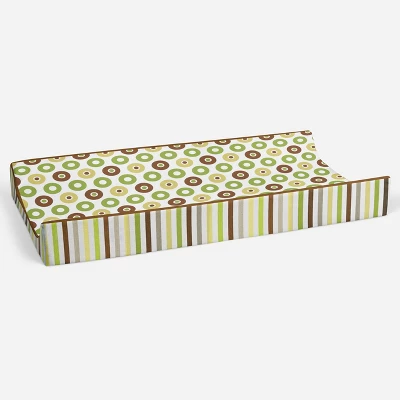 Bacati - Mod Dots/Stripes Green/yellow/choco Dots Changing Pad Cover 2 Bacati - Mod Dots/Stripes Green/yellow/choco Dots Changing Pad Cover - Image 2