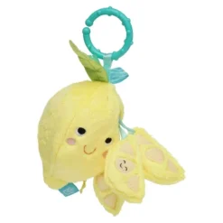 Manhattan Toy Mini-Apple Farm Lemon Baby Travel Toy With Rattle, Squeaker, Crinkle Fabric & Teether Clip-on Attachment -Children's Toys GUEST 59b4fa78 4b61 4f12 885f a4b9ff58b3a4