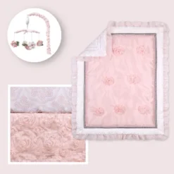 The Peanutshell Arianna Crib Bedding Set, Pink Floral, 4pc To 12 Pc, For Girls -Children's Toys GUEST 656a9de5 c36c 42d5 924a 5c252f52a426