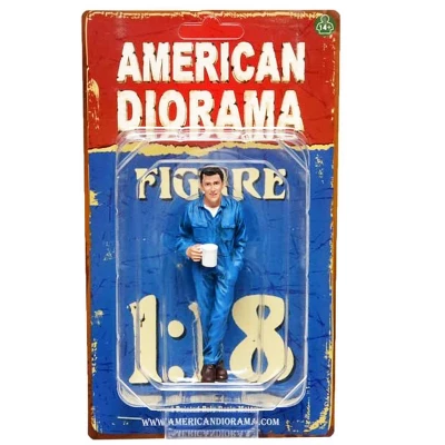 Mechanic Larry Taking Break Figure For 1:18 Scale Models By American Diorama 4 Mechanic Larry Taking Break Figure For 1:18 Scale Models By American Diorama - Image 4