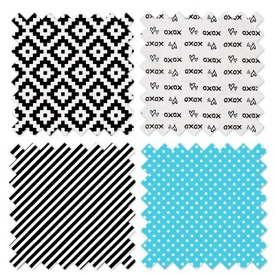 Bacati - Love Black/Turquoise Set Of 2 Small Side Crib Rail Guard Covers 4 Bacati - Love Black/Turquoise Set Of 2 Small Side Crib Rail Guard Covers - Image 4