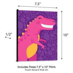 Big Dot Of Happiness Roar Dinosaur Girl - Dino Mite T-Rex Nursery Wall Art And Kids Room Decorations - Gift Ideas - 7.5 X 10 Inches - Set Of 3 Prints -Children's Toys GUEST 99a31add 6a5d 4076 a6ac 9200e3395a85