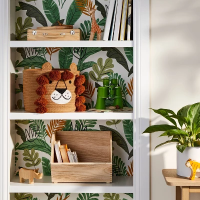 Stackable Wood Kids' Storage Bin Light Brown - Pillowfort™ 1 Stackable Wood Kids' Storage Bin Light Brown - Pillowfort™