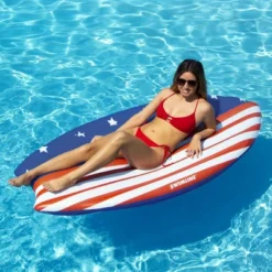 Swim Central 73" Americana Surfboard Shaped Inflatable Swimming Pool Lounge Float -Children's Toys GUEST a179f188 9367 431e ad5a fc91dbbed043