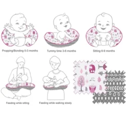 Bacati - 3 Pc Owls Pink/Gray Girls Hugster Feeding & Infant Support Nursing Pillow -Children's Toys GUEST b1a5f77f 8e20 48ae 86e6 e49a4c266875