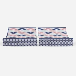 Bacati - Emma Printed Kilim Coral/Mint/Navy Quilted Changing Pad Cover -Children's Toys GUEST b2e3636a 1ae5 4845 9218 1f6f1f8ec947
