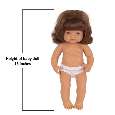 Miniland Educational Anatomically Correct 15" Baby Doll, Girl, Red Hair 2 Miniland Educational Anatomically Correct 15" Baby Doll, Girl, Red Hair - Image 2