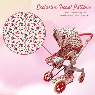 The New York Doll Collection Convertible Combo Baby Doll Stroller Floral 2 The New York Doll Collection Convertible Combo Baby Doll Stroller Floral - Image 2