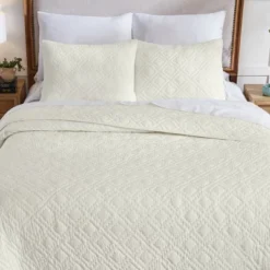 Luxury 100% Cotton Quilt Set, Hand-Quilted, Pre-Softened, Diamond Pattern By California Design Den 12 Luxury 100% Cotton Quilt Set, Hand-Quilted, Pre-Softened, Diamond Pattern By California Design Den -Children's Toys GUEST bc8487c6 4ffc 497b ac06 6cd62084f517