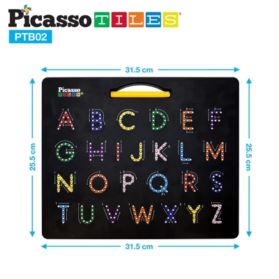 PicassoTiles® Double-Sided Magnetic Drawing Board, 12" X 10", Letters & Numbers 5 PicassoTiles® Double-Sided Magnetic Drawing Board, 12" X 10", Letters & Numbers - Image 5