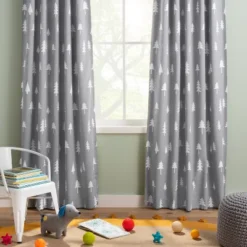 Children's Toys 29 Blackout Curtain Panel Trees - Cloud Island Gray