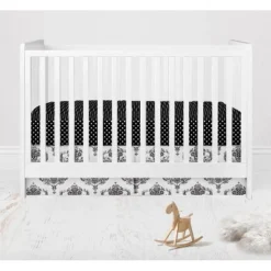 Bacati - Classic Damask Black/Grey/White 10 Pc Crib Bedding Set With 2 Crib Fitted Sheets -Children's Toys GUEST e1a2e555 e6a9 4bc3 b843 dc4a3f2e2acc