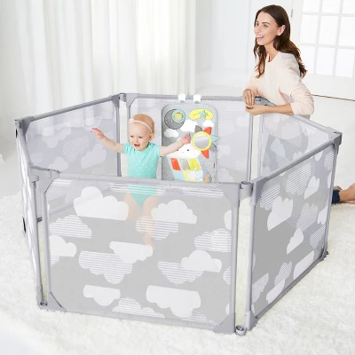 Skip Hop Play Enclosure Expandable Baby Playpen - Gray 1 Skip Hop Play Enclosure Expandable Baby Playpen - Gray
