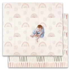 JumpOff Jo - Extra Large Waterproof Foam Padded Play Mat For Babies Play & Tummy Time - 77x70 Sunshine And Rainbows -Children's Toys GUEST eebd6384 6a3e 4091 a5ff 2e1fb2cfc8c1