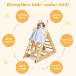 Costway Wooden Climbing Pikler Triangle With Climbing Ladder For Toddler Step Training 12 Costway Wooden Climbing Pikler Triangle With Climbing Ladder For Toddler Step Training -Children's Toys GUEST f86b283d 2864 41d5 a2c3 5274eaec7aa6