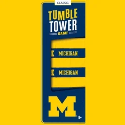MasterPieces Real Wood Block Tumble Towers - NCAA Michigan Wolverines
