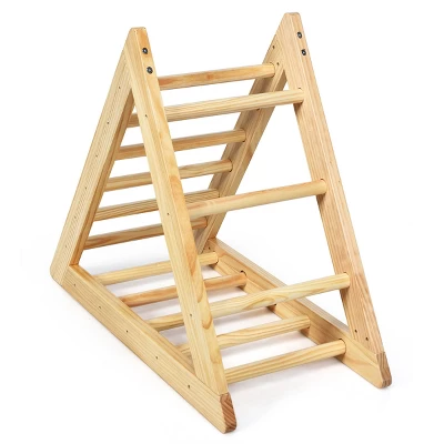 Costway Wooden Climbing Pikler Triangle With Climbing Ladder For Toddler Step Training 1 Costway Wooden Climbing Pikler Triangle With Climbing Ladder For Toddler Step Training
